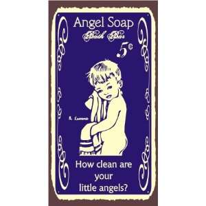  Angel Soap Vintage Metal Art Laundry Cleaning Bath Retro 