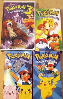 Lot of 4 Pokemon VHS Video TAPES Rare Movie # 3 Spell of the Unown +3 