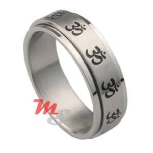    OHM Zen Spinning Stainless Steel Ring Yoga Size 8 NEW Jewelry