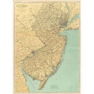  New Jersey State Map, 1888 Arts, Crafts & Sewing