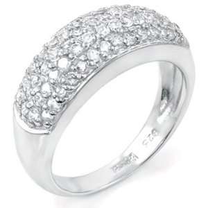 925 Sterling Silver Wedding Ring / Ladies Band in Shimmering Pave 