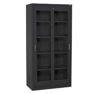  Clearview Tall Storage Cabinet with Sliding Clear Doors 