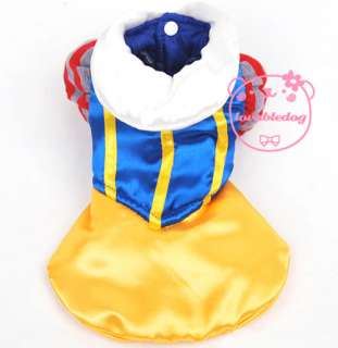 Snow White Princess Dress Winter Costume Dog Clothes Apparel 5 Size 
