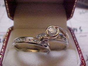   CT DIAMOND WEDDING ENGAGEMENT RINGS 14K WHITE GOLD & YELLOW SIZE 6.5