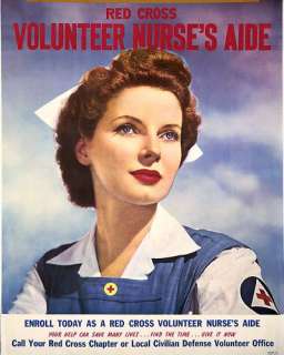 Red Cross volunteer nurses WWII 1943 Poster  