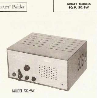Arkay SQ 9, W CB Transmitter Receiver Radio Photofact  