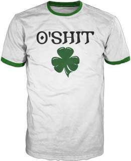 Irish Humor OShit Funny Ringer T Shirt sz XXL 2XL  