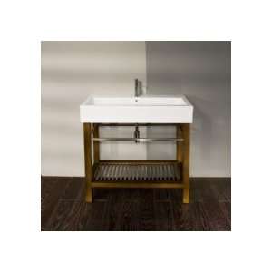   Brushed Stainless Steel Towel Bar & Shelf 5460T 17 Caramel Bamboo