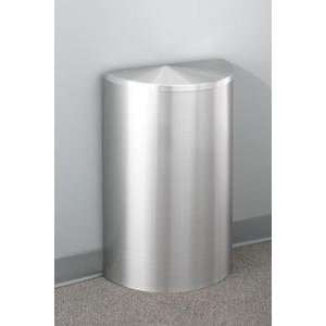    10 Gallon Half Round Trash Can with Hinged Lid