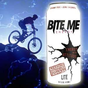 Bite Me Energy Drink Sugar Free, 16 Ounce Cans (Pack of 24)