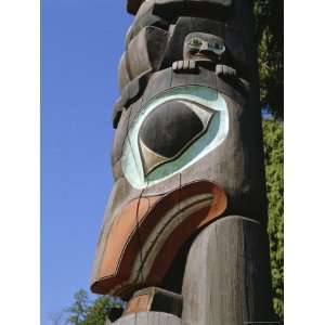  Close up of Carved Totem in Vancouver, British Columbia 