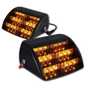 18 Bright Amber LED Emergency Warning Flash / Strobe Lights for Dash 