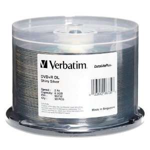 com Verbatim DataLifePlus Shiny Silver 2.4X 8.5GB DVD+R Double Layer 