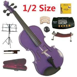  Merano 1/2 Size Purple Violin with Case and Bow+Extra Set 