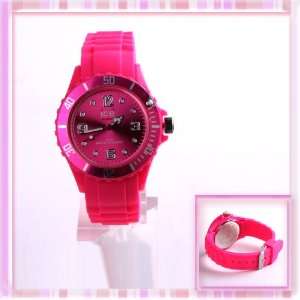  Rose Bottom Circular Dial Rubber Strap Watch W0183 Beauty