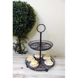 TWO TIER WIRE CAKE STAND 