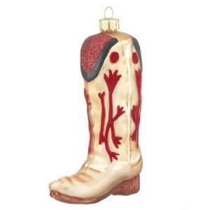  Personalized Cowboy Boot   Tan Christmas Ornament