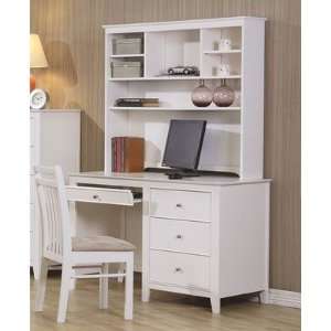    Twin Lakes Computer Desk with Hutch in White Furniture & Decor