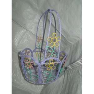  Daisy Basket Colorful Pastel Metal Wire (Apx 8 X 12 