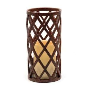  CandleTEK Lattice Wood Finish Portable Electric Lamp 