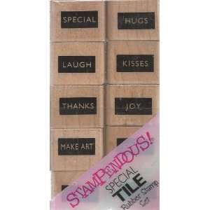  Special Tile Wood Mounted Rubber Stamp Set (SWS030) Arts 